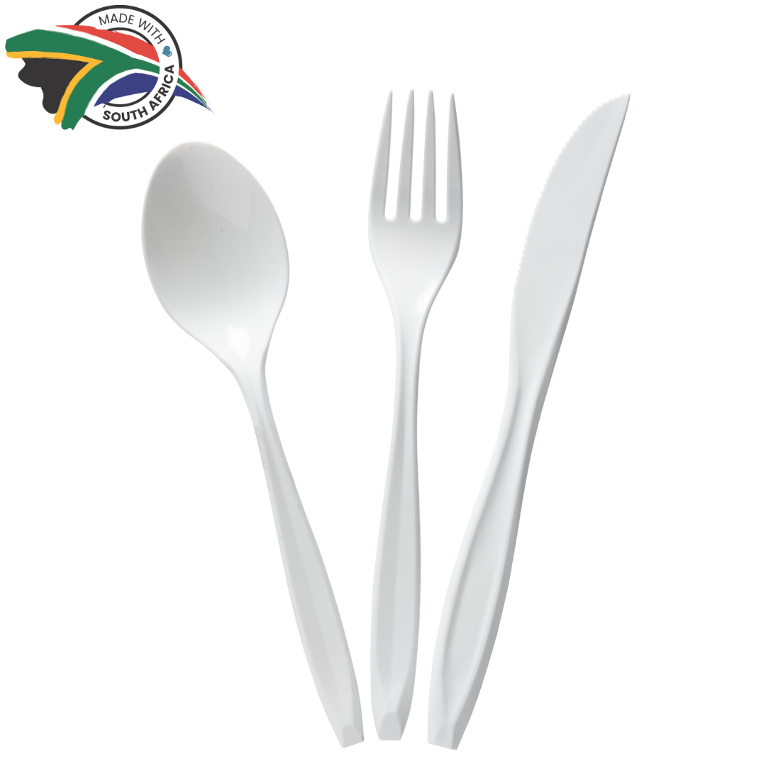 Re-Usable White Cutlery Set