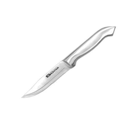 Steak Knife 125mm - Broad Blade, Steel Handle in stainless steel - Camp & Outdoor