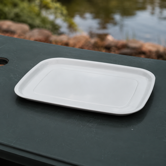 White polycarbonate oval platter
